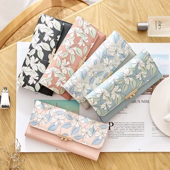 

Woman Wallet Long Purse Leather Bag Zipper Buckle Big Capacity Daily Shopping Phone Bag Girls Birthday Family Gift