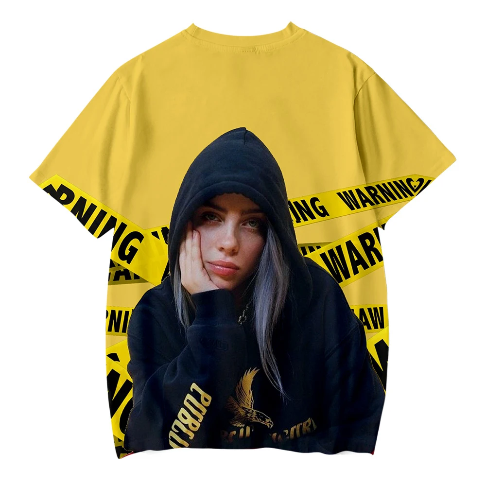 Детская футболка Billie Eilish/футболки с 3D принтом для маленьких мальчиков и девочек летние футболки с короткими рукавами футболки унисекс, Детский костюм
