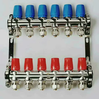

stainless steel heating water manifold 2/3/4/5/6/7/8/9 way DN25 household floor heating manifold for 1/2 pex