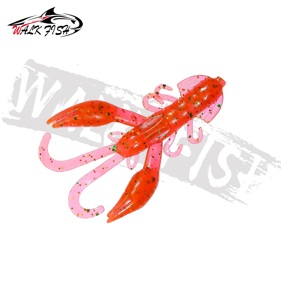 WALK FISH 10PCS Crawfish Jigs Soft Fishing Lures 5.1cm 2.1g Fishy Smell  Worm Silicone Artificial Bait Bass Pike Swimbait Wobbler