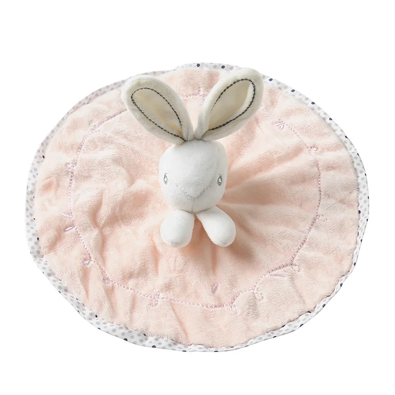 Милая детская погремушка кролик успокаивающее плюшевое полотенце с кроликом детские плюшевые игрушки Детское мягкое одеяло плюшевые игрушки для сна подарок для малышей - Цвет: pink
