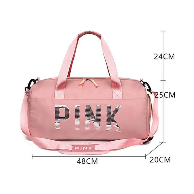Женская розовая спортивная сумка мужская черная нейлоновая Водонепроницаемая спортивная сумка независимая обувь положение багажная сумка для хранения дорожные сумки
