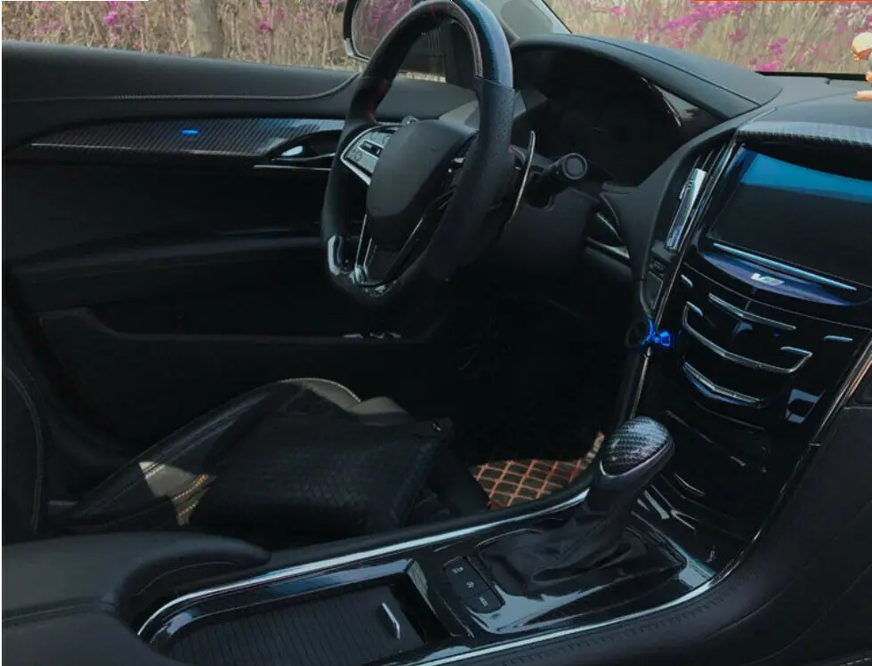 Модификация автомобиля аксессуары для автомобиля из углеродного волокна внутренняя передача переключения передач объемная рамка для Cadillac ATS