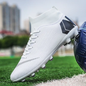

Soccer Shoes for Men Football Boots Kids High Ankle Soccer Cleats Waterproof Sport Sneakers Futsal Shoes Breathable Soccer Shoes