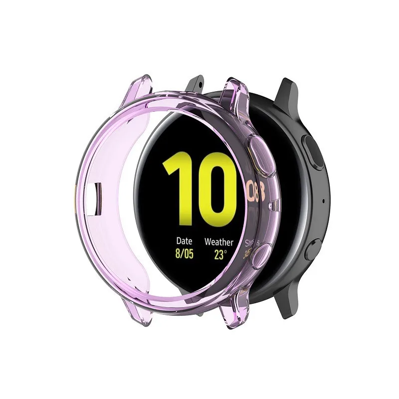 ТПУ защитный чехол для samsung Galaxy Watch Active 2 40 мм/44 мм R830 R820 Смарт-часы мягкий резиновый Чехол - Цвет: Transparent purple