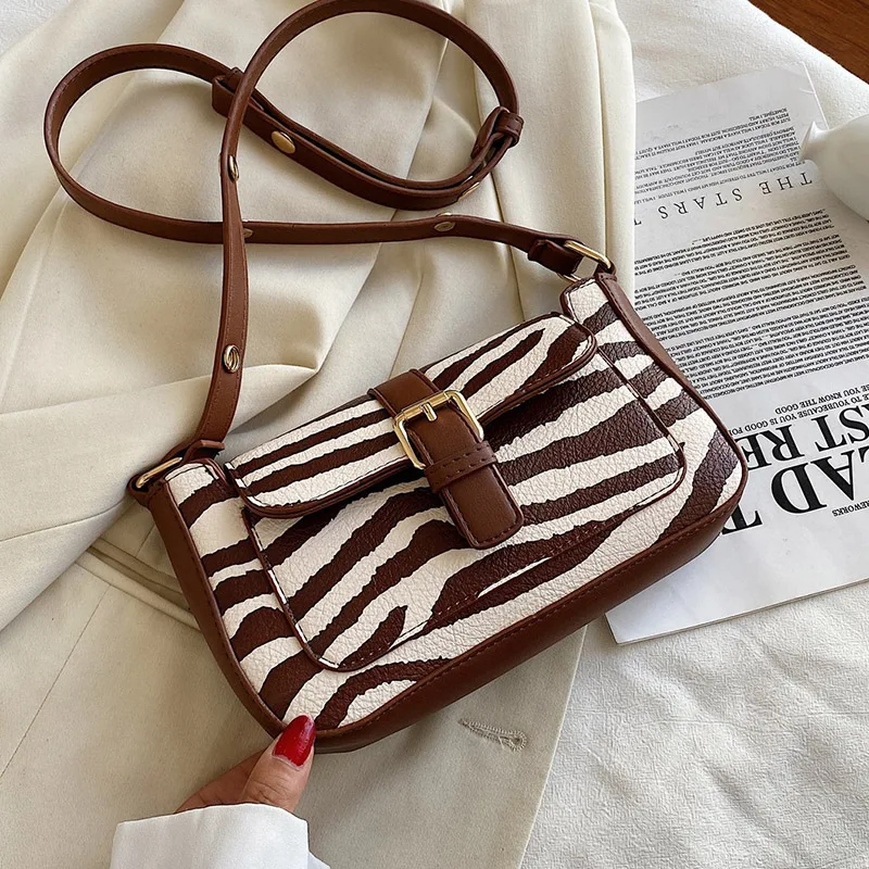 

2020 trend zebra pattern PU leather shoulder bag female designer brand shoulder diagonal bag female light travel small handbag