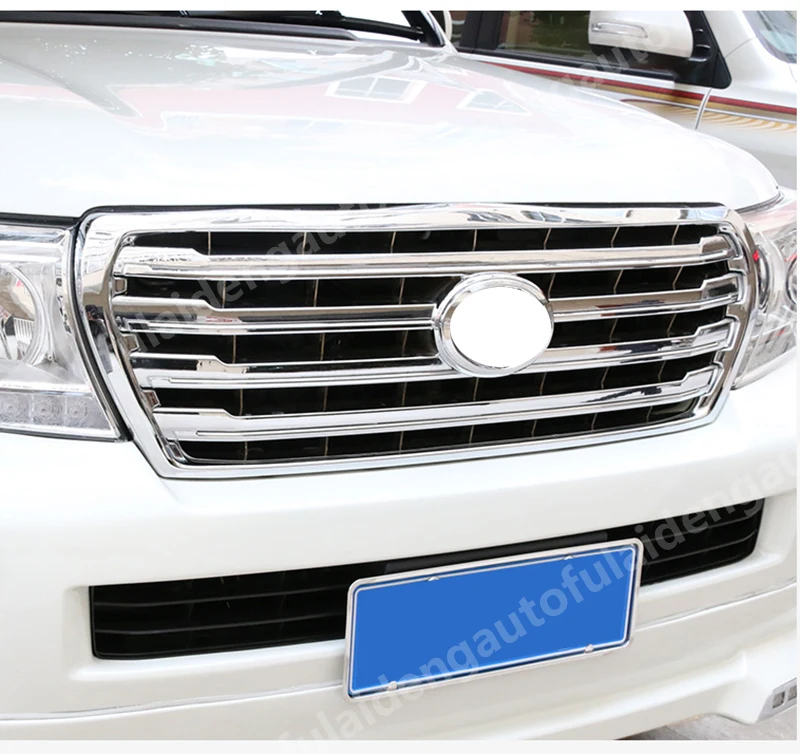 1 шт. для Toyota Land Cruiser LC200 2008- ABS Хром Передняя решетка решетки отделка автомобиля Стайлинг