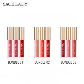 

SACE LADY 1Box/3Pcs Lip Gloss Non-Stick Lipstick Long Lasting Pigment Nutritious Velvet Lips Stick