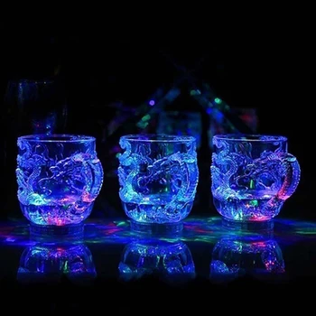 

New LED Flashing Color Change Mug Water Activated Light Up Dragon Pattern Beer Cup 285ml