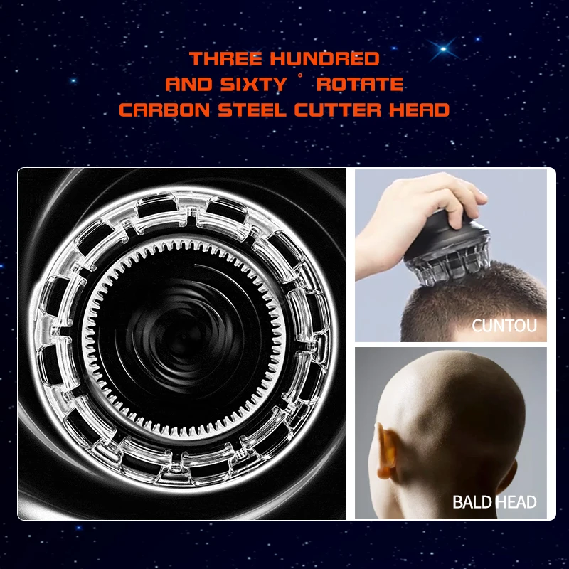 KEMEI 887 Hair Clipper for Men Circular Cordless Hair Trimmer, Self-Haircut Kit, Rechargeable LED Display
