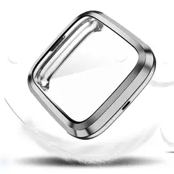FIFATA Plating TPU Protective Shell & Screen Protector Case for Fitbit Versa 2 SE (Gray)