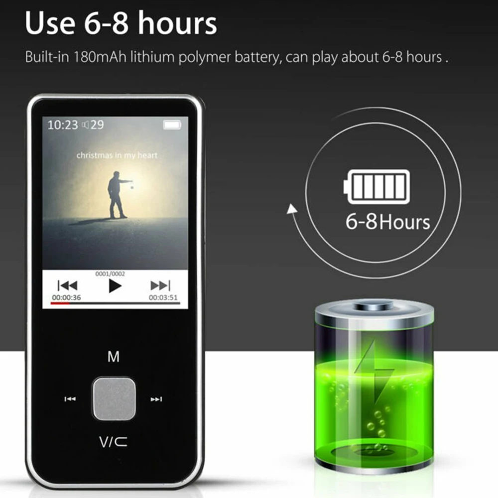 Портативный MP4 плеер Bluetooth аудио FM радио музыка Запись Поддержка 32G 1," Цвет Экран уникальный компактный карманный дизайн