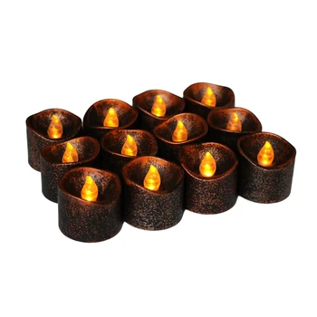 

LED Creative Holiday Candle Plated Tea Light Electric Candle Light Decoration Candle Flickering Festival Home Decoration