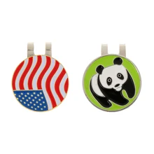 Панда+ флаг США металлический Магнитный Мяч Для Гольфа Маркер И Шляпа Клип аксессуары для гольфа