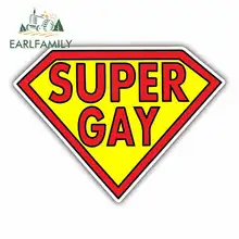 EARLFAMILY 13cm x 9.8cm for Super Gay LGBT Lesbian Logo Funny Car Stickers Waterproof Anime Vinyl JDM Bumper Truck Graphics