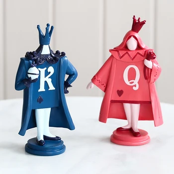 

[MGT]Nordic Creative King and Queen Resin Figure Statue Playing Card Personality Character Decoration Home Decoration Craft Gift