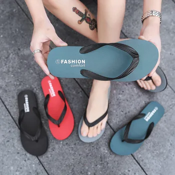

Flip Flops Female Summer Fashion Couple Beach Slippers Wear Flat Bottom Non-slip Seaside Clip Feet Sandals Plywood Slippers