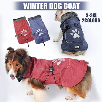 

Waterproof Pet Clothes Winter Warm Dog Jacket Rain Coat With Reflective Strips Puppy Dog Clothing For Small Medium Large Dogs