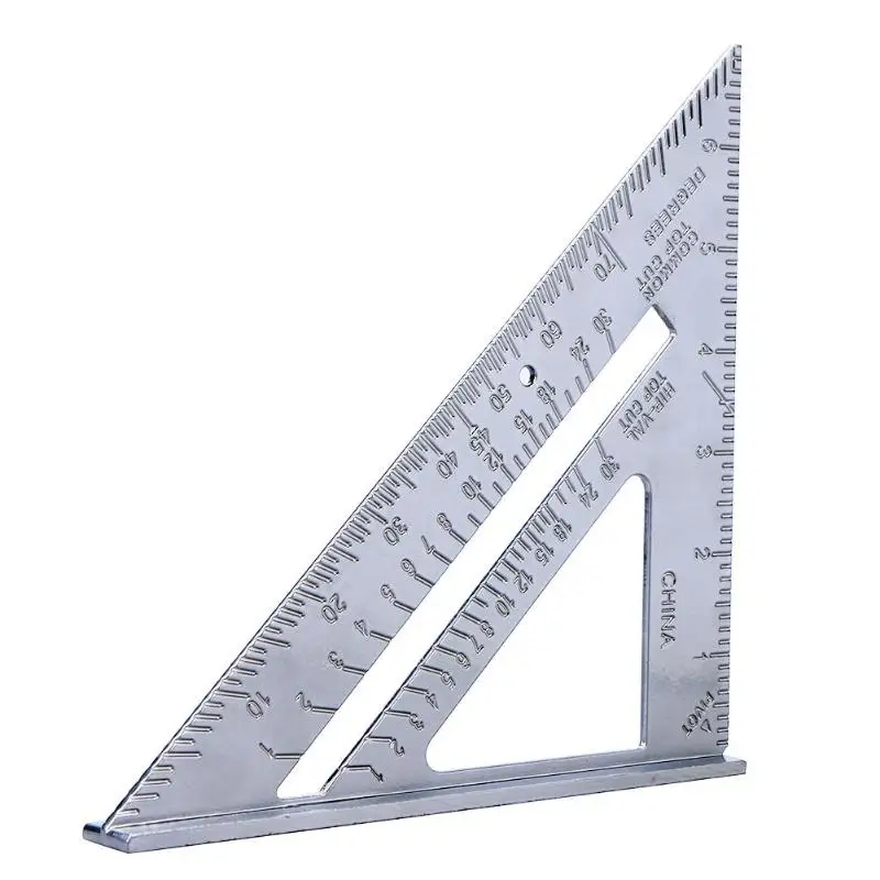 

VKTECH 7 inch Aluminum Alloy Speed Square Triangle Angle Protractor Tri-Square lineMeter Square Carpenter Ruler