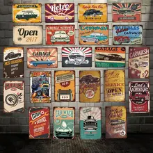 [WellCraft] гаражная открытая автомобильная мойка металлическая Настенная Наклейка жестяные вывески художественная винтажная живопись персональный пользовательский Декор LT-1770