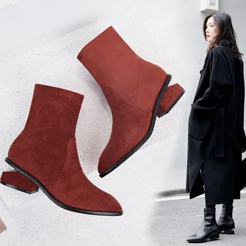 

Zorssar Women Boots Slip-on Boots Ankle Boot Socks Boot Genuine Leather Comfortable Breathable Rubber Sole Fashion Women's Boots