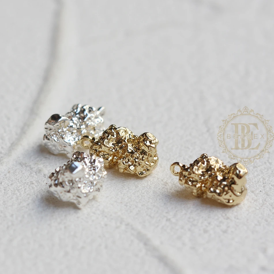 Premium Plated Solid Brass Nugget - 13x7mm
