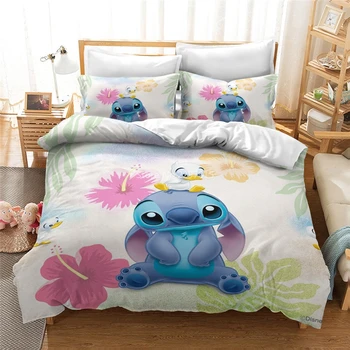 

Hot Sale Cartoon 3d Stitch Printed Bedding Set Boys Girls Kids Bed Linen Duvet Cover Set Pillowcase Twin Full Queen King Size