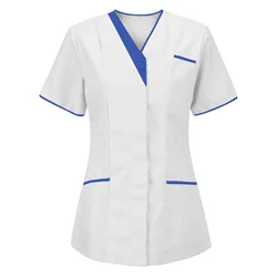 2021 Fashion Women's Blouse Tops Nursing Work Clothes V-neck Working Uniform Nurse Printing Shirt Blouse