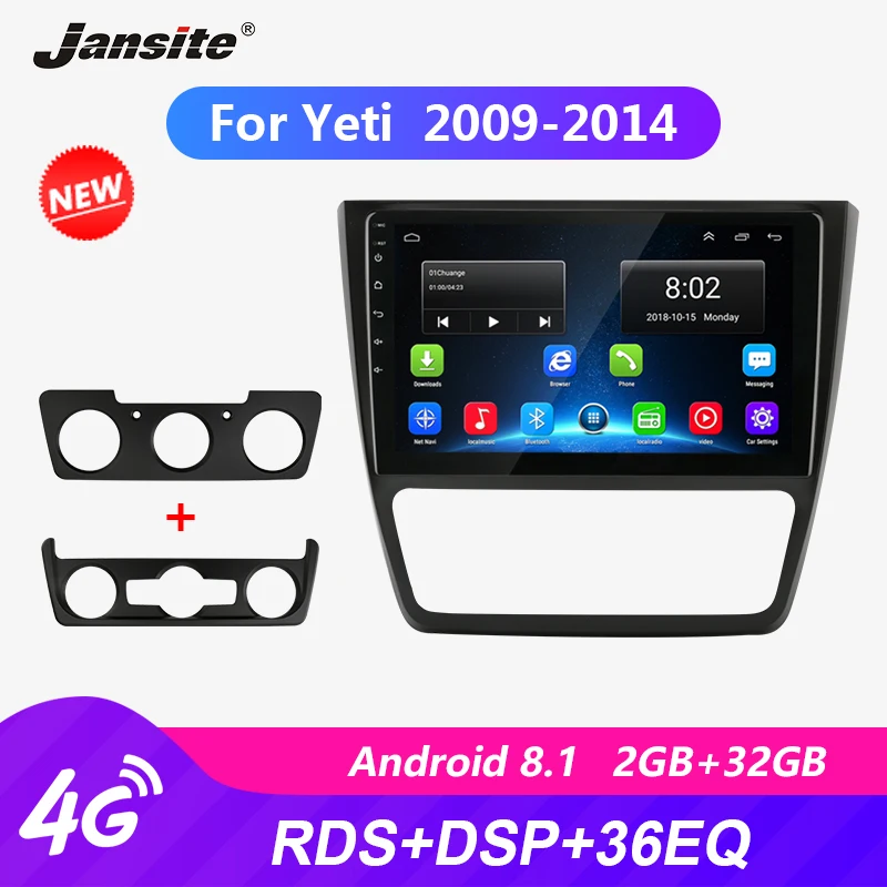 

Jansite 10" Car Radio For SKODA Yeti 2009-2014 Android player Touch screen GPS Navigation radio coche players NO DVD with frame
