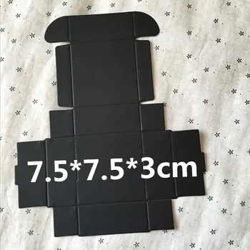 

50pcs 7.5*7.5*3cm Kraft Paper Small Box Cardboard Handmade Soap Box Craft Paper Gift White Box Packaging Jewelry Black Box