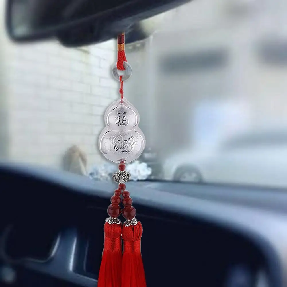 

Dropshipping!Chinese Style Silver Plated Lucky Blessing Gourd Car Hanging Pendant Interior for Auto