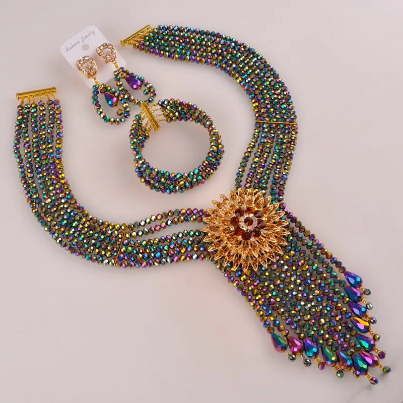 

Multicolors Plated Costume African Jewelry Set for Women