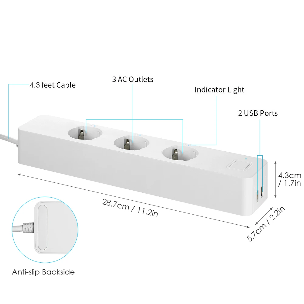 Smart Wifi power Strip EU Plug независимое управление голосовым управлением приложение дистанционное управление Функция синхронизации Набор розеток 2 USB порта