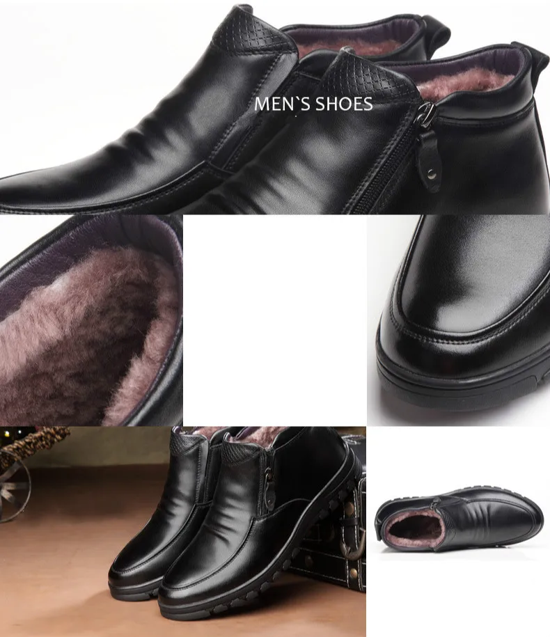 Мужские ботинки из натуральной кожи; Зимние ботильоны; модная обувь; мужская повседневная обувь в деловом стиле; мужская обувь с высоким берцем; zapatos de hombre