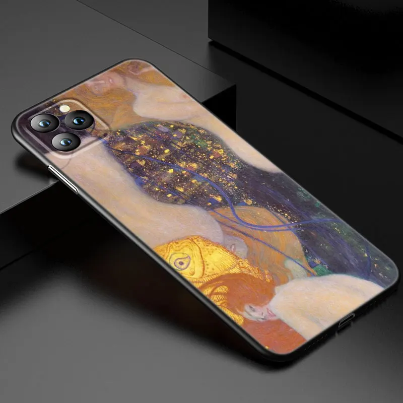 Art Gustav Klimt Phone Case For Apple iPhone 13 12 Mini 11 Pro XS Max XR X 8 7 6S 6 Plus 5S 5 SE 2020 Soft TPU Black Cover- Hc35a88dbfd3b4647aa66a65785961b81r