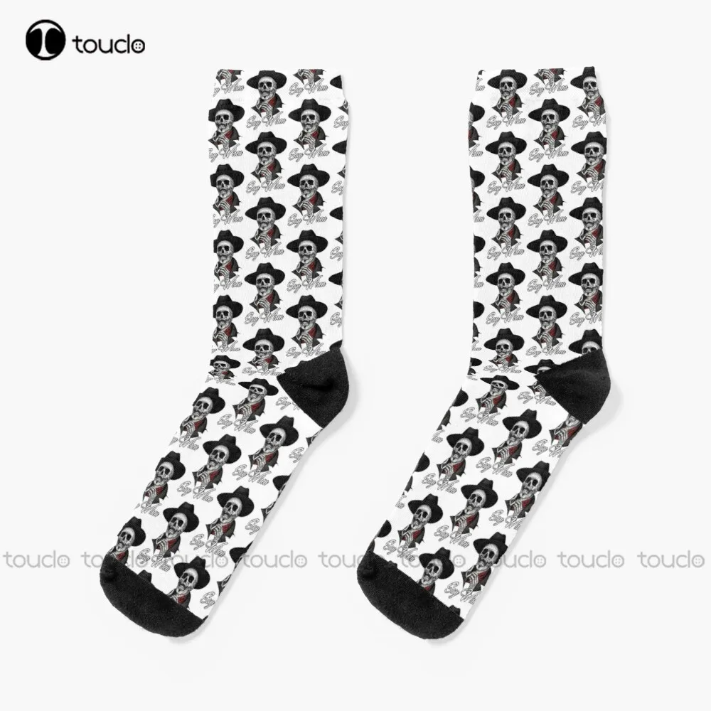 

Skull Cool Say When Movie Tombstone Socks Graphic Socks Thanksgiving Christmas New Year Gift Unisex Adult Teen Youth Socks Sock