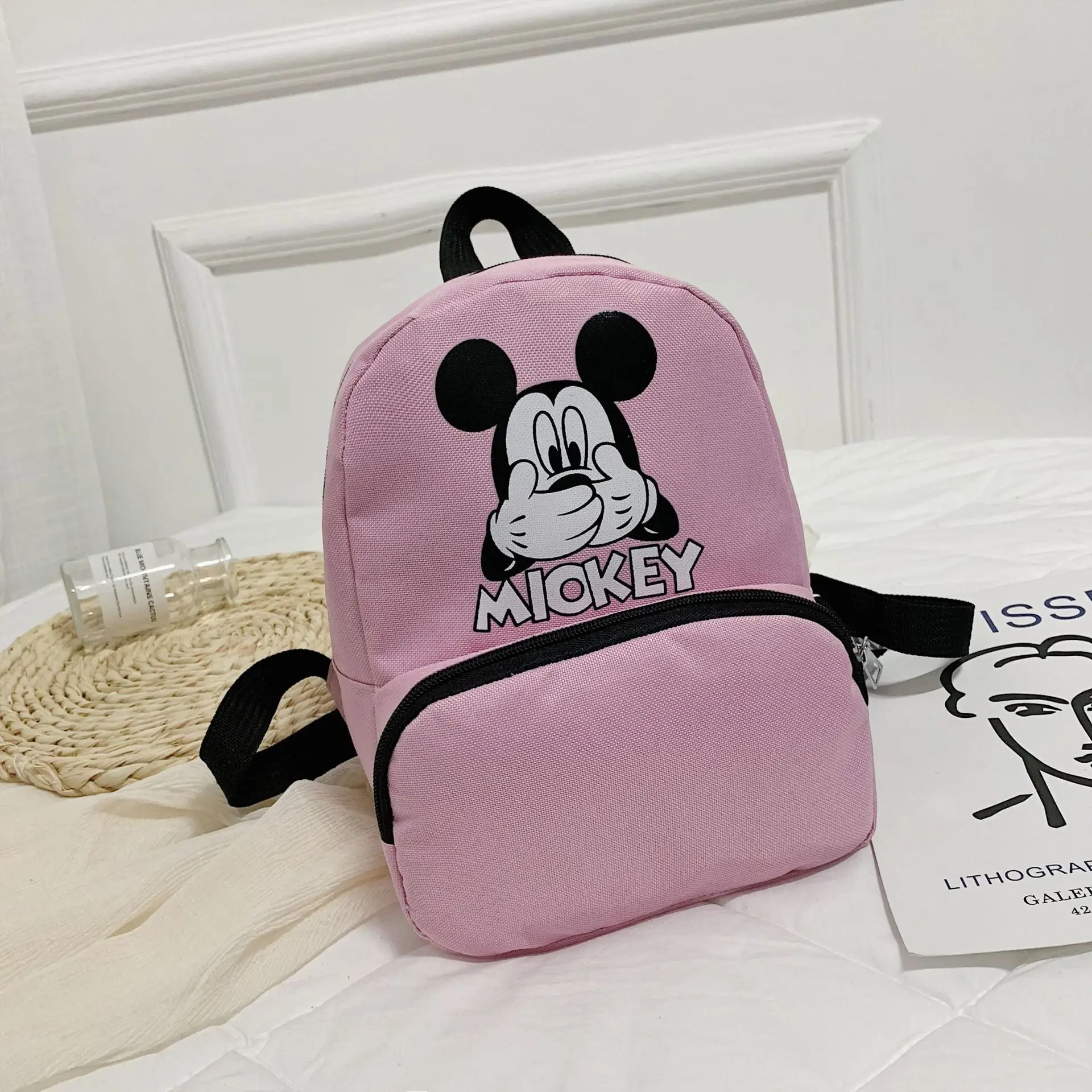 Disney Микки Маус мальчик девочка рюкзак Детская сумка через плечо маленький рюкзак в детский сад школьная сумка мультфильм детская сумка - Цвет: 5
