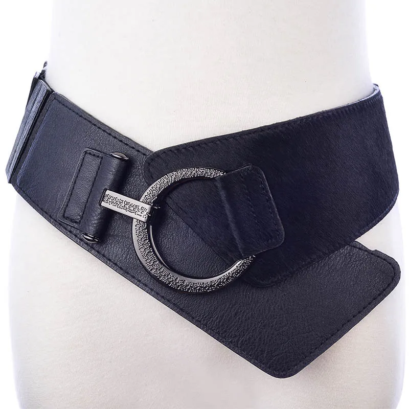 

New Waist Belt Ladies Wide Vintage Waistband Trim Sweater Elastic Black Shirt Women Dress Fur Coat Simple All-match Waist Seal