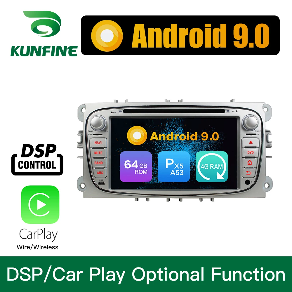 Top Android 9.0 Octa Core 4GB RAM 64GB Rom Car DVD GPS Multimedia Player Car Stereo for Ford Focus 2008-2010 Radio Headunit WIFI 1