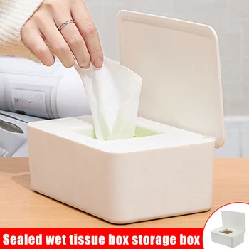 

HOT Wet Wipes Dispenser Holder Tissue Storage Box Case with Lid for Home Office TI99