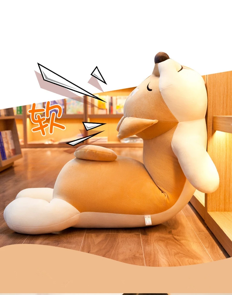 cute plush toy Shiba Inu doll Japanese Akita dog super soft pillow large bed lying dog birthday gift 43inch 110cm DY50866  (10)