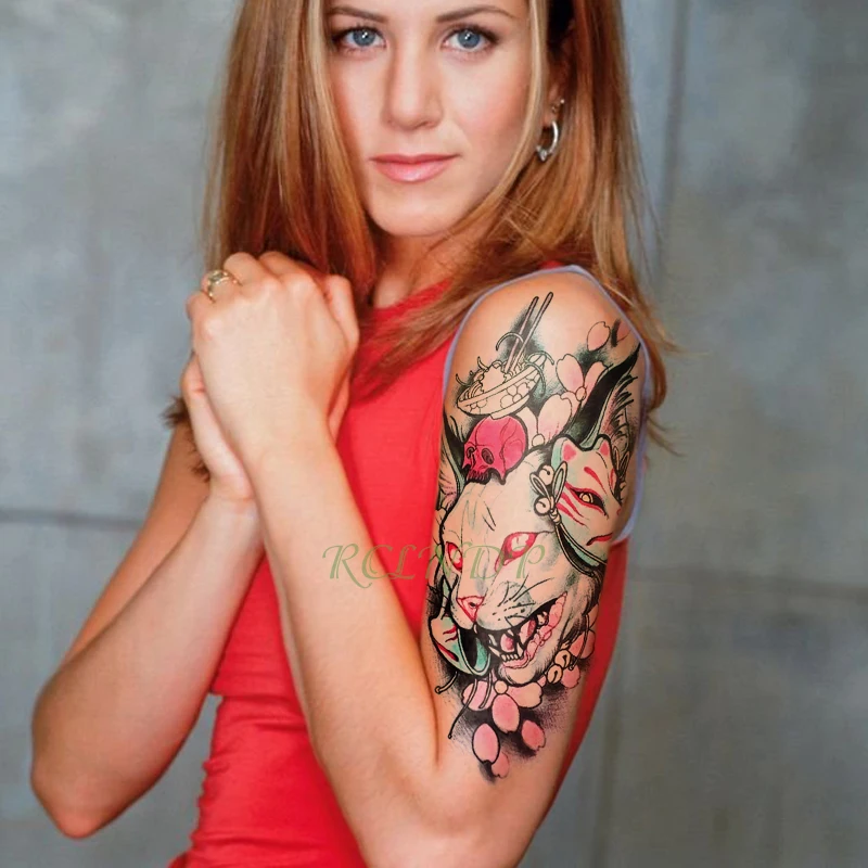 Водостойкая временная татуировка наклейка ревущая голова Волка Птица ...