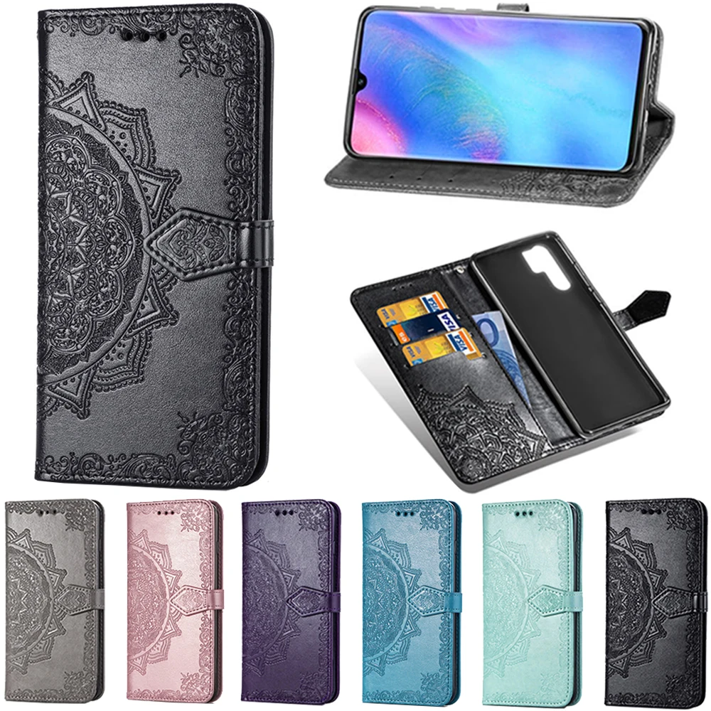 

GKK for Huawei P30 Pro lite P Smart Z 2019 Case Stereoscopic Patterned Magnetic Clasp flip Cover for Huawei Y9 prime 2019 Coque