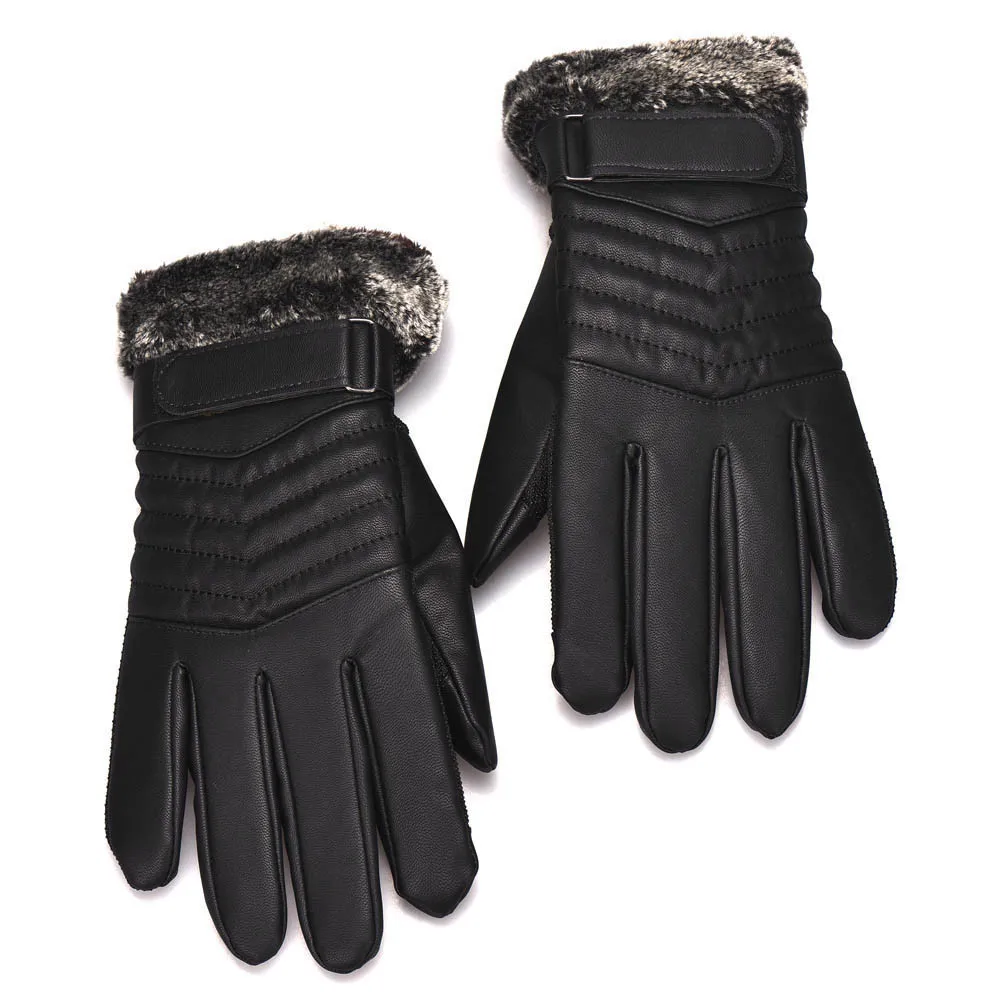 Anti Slip Men Driving Motocycle Gloves Luxury Faux Leather Winter Screen Gloves Unisex Women Sports Military Glove#BL5