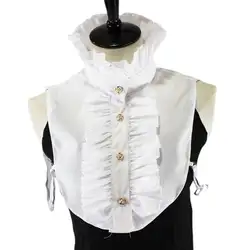 Женская винтажная рубашка в викторианском стиле с воротником-стойкой и оборками