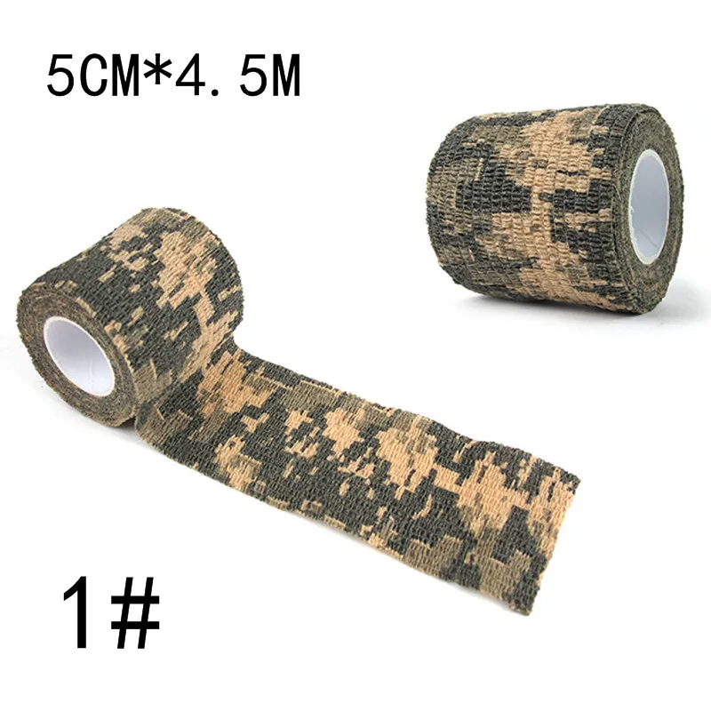1 MUMIAN, 12 цветов,, 5 см x 4,5 м, Армейский Камуфляж, инструмент для охоты, стрельбы, камуфляжная невидимая лента, водонепроницаемая, прочная - Цвет: 1