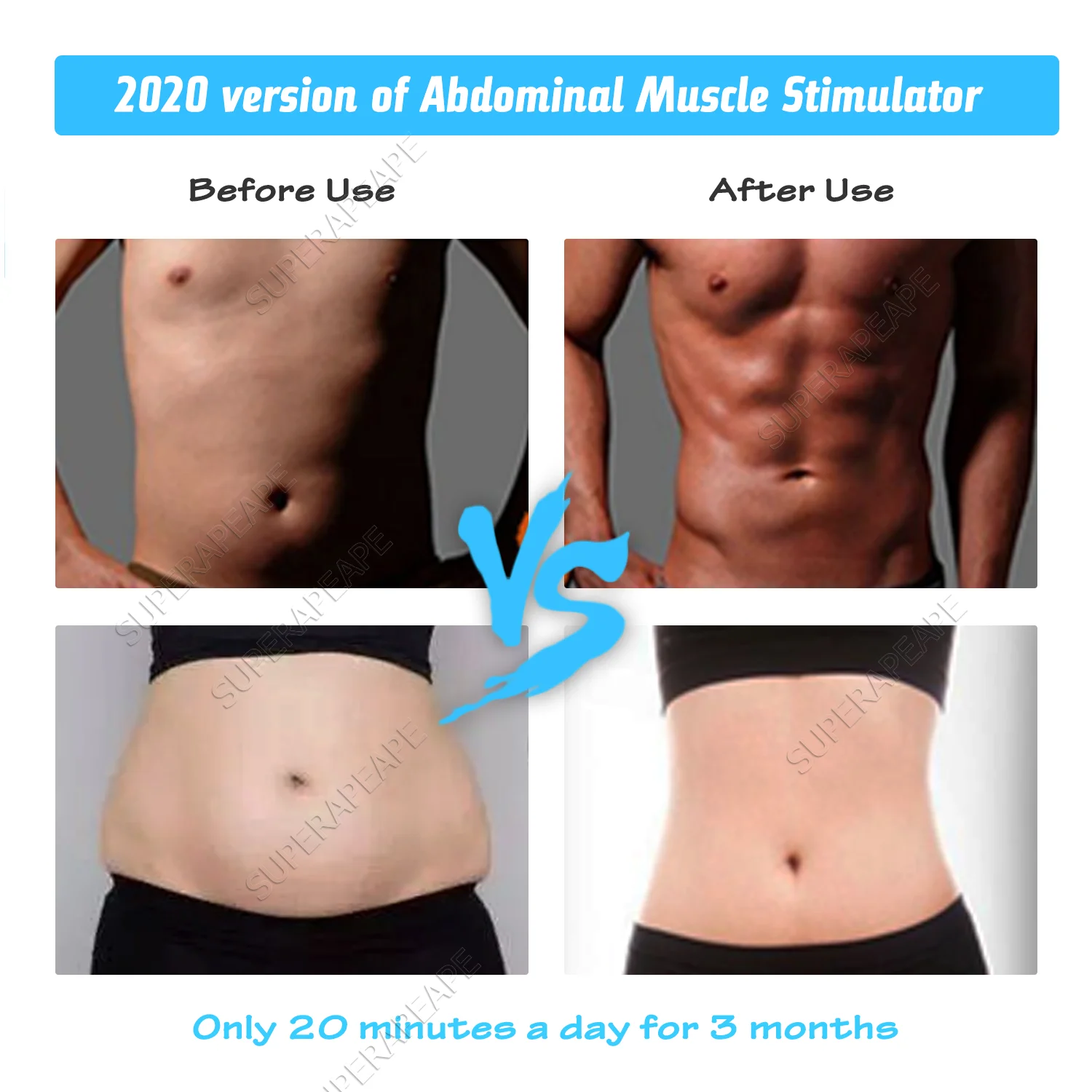 Стимулятор мышц живота тонер перезаряжаемый умный Abs фитнес снаряжение
