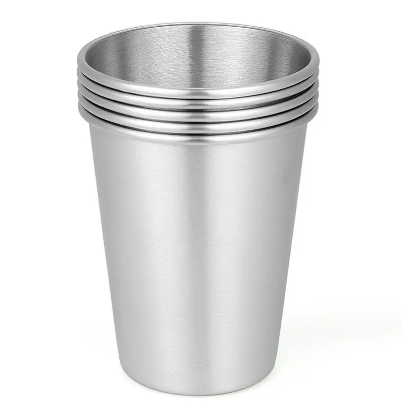 5 Pieces Stainless Steel Mug Stainless Steel Cup Stackable Mug 350ml-ABUX