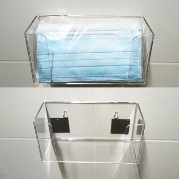 

2020 Dustproof Face Cover Gloves Dispenser Wall Mount Acrylic Transparent Container Storage Box Face Masks Container