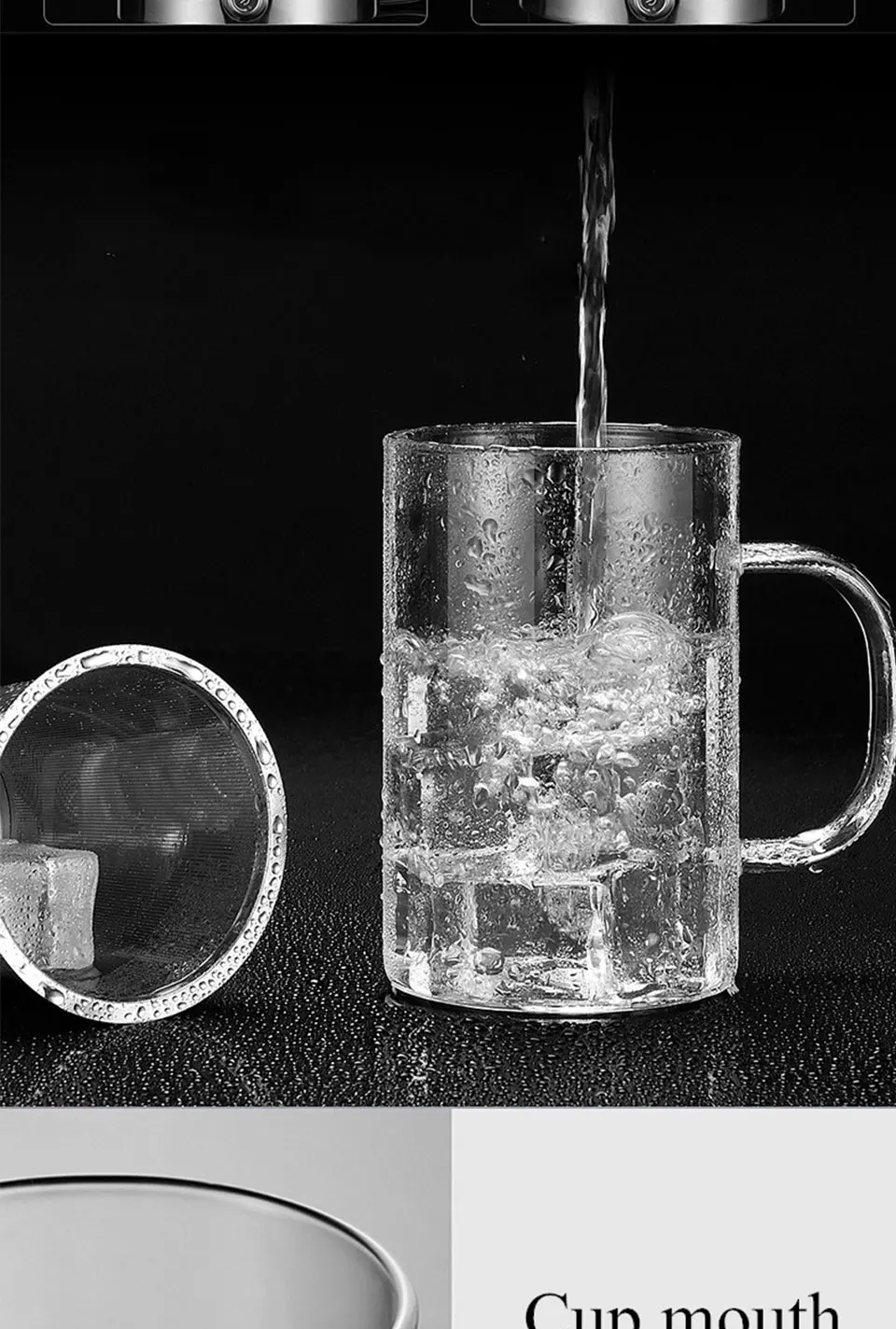 Стеклянная бутылка для воды из боросиликатного стекла кофейная кружка домашняя Изолированная офисная чашка с рукояткой дорожная кружка для заварки чая фильтр чашка для воды